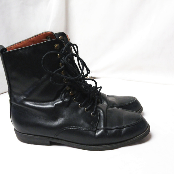 Maine Woods Shoes - MAINE WOODS Sz 8 Vtg Black Leather Steampunk
